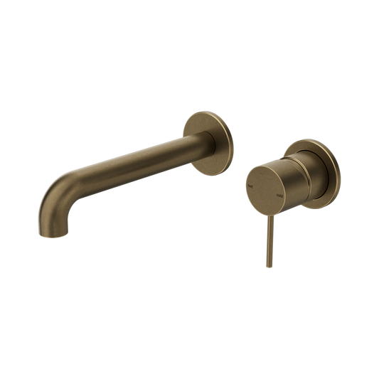 Mecca Wall Basin/Bath Mixer Separate Back Plate 160/185/230mm Tumbled Antique Brass