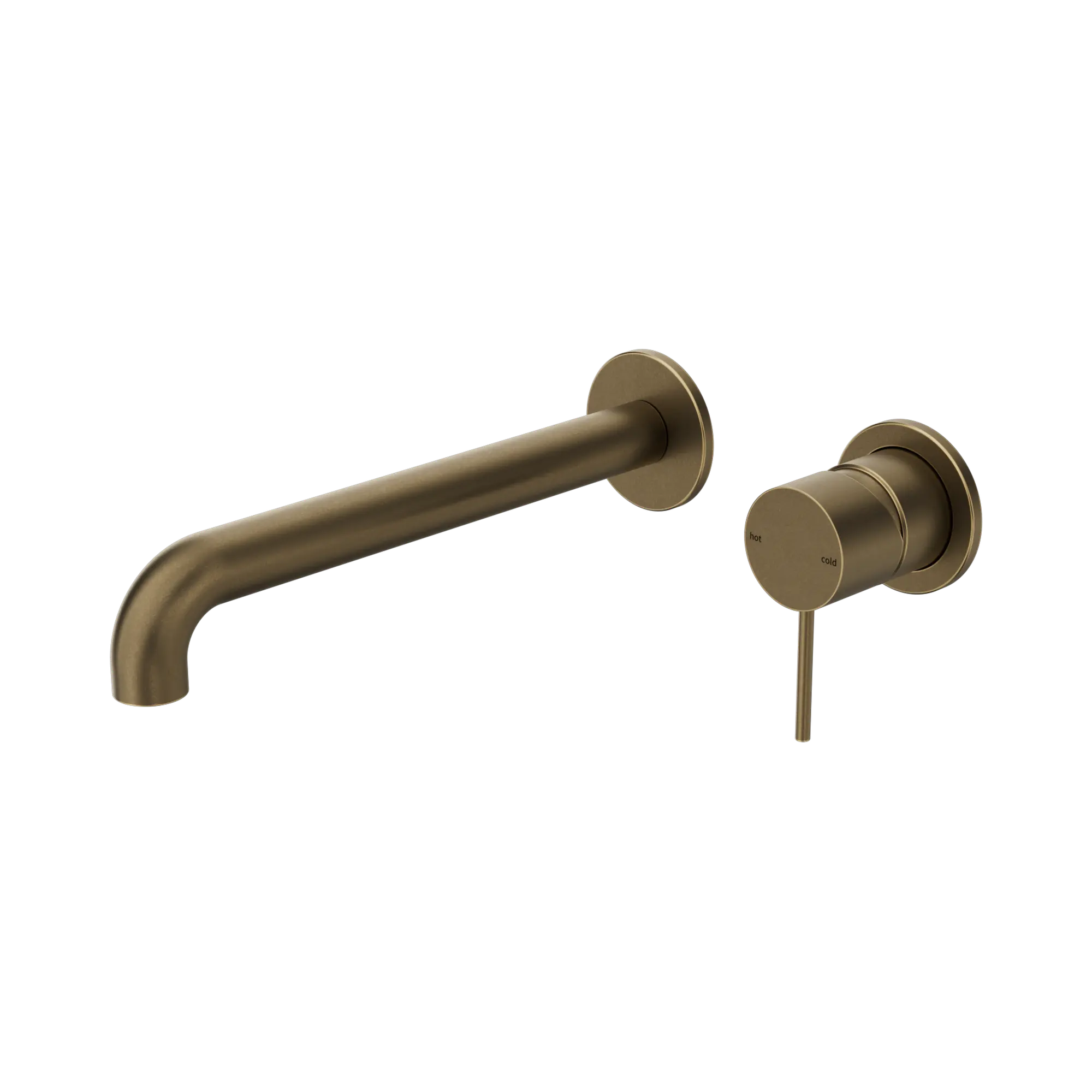 Mecca Wall Basin/Bath Mixer Separate Back Plate 160/185/230mm Tumbled Antique Brass