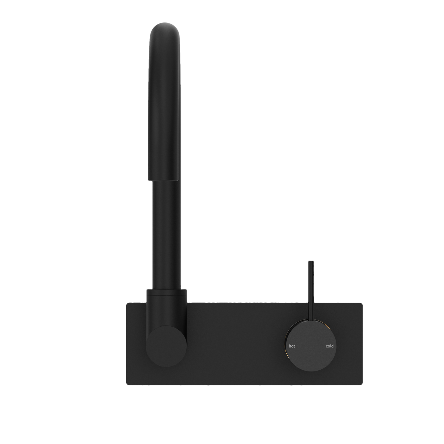 MECCA WALL BASIN/BATH MIXER SWIVEL SPOUT HANDLE UP MATTE BLACK