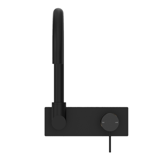 MECCA WALL BASIN/BATH MIXER SWIVEL SPOUT MATTE BLACK