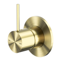 MECCA SHOWER MIXER HANDLE UP 80MM PLATE BRUSHED GOLD