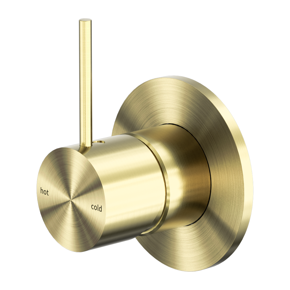 MECCA SHOWER MIXER HANDLE UP 80MM PLATE BRUSHED GOLD
