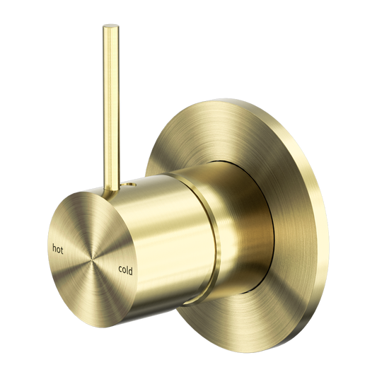 MECCA SHOWER MIXER HANDLE UP 80MM PLATE BRUSHED GOLD