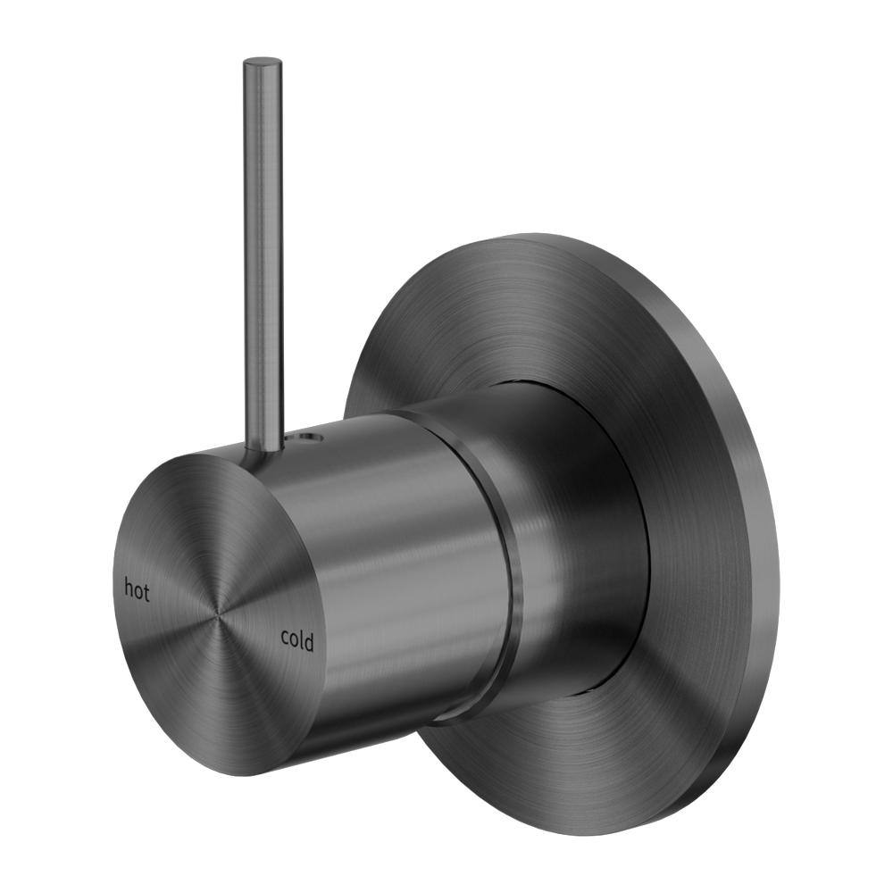 MECCA SHOWER MIXER HANDLE UP 80MM PLATE GUN METAL GREY
