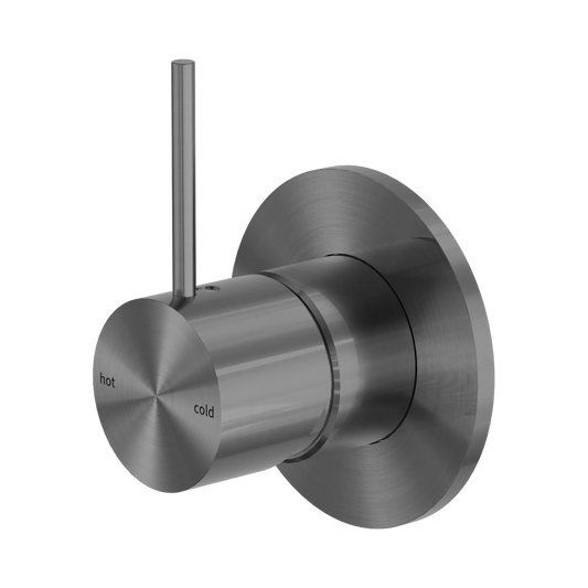 MECCA SHOWER MIXER HANDLE UP 80MM PLATE GUN METAL GREY