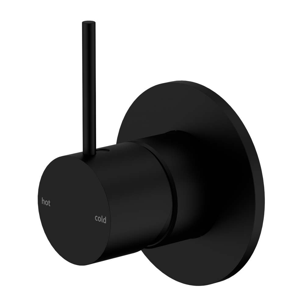 MECCA SHOWER MIXER HANDLE UP 80MM PLATE MATTE BLACK