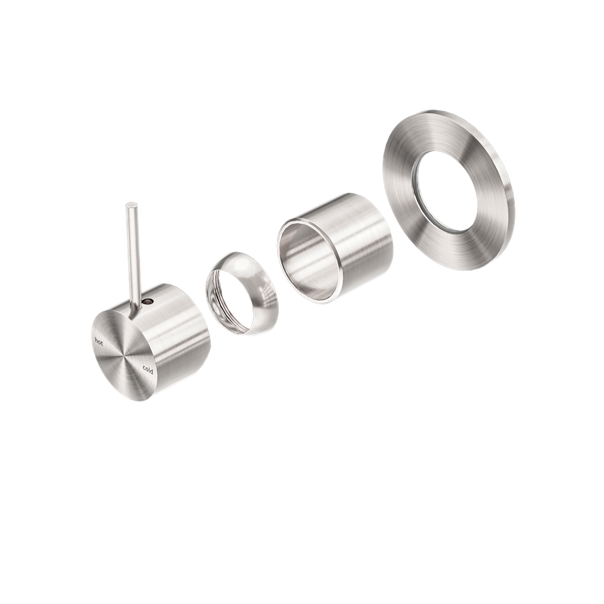 MECCA SHOWER MIXER HANDLE UP 80MM PLATE TRIM KITS ONLY BRUSHED NICKEL