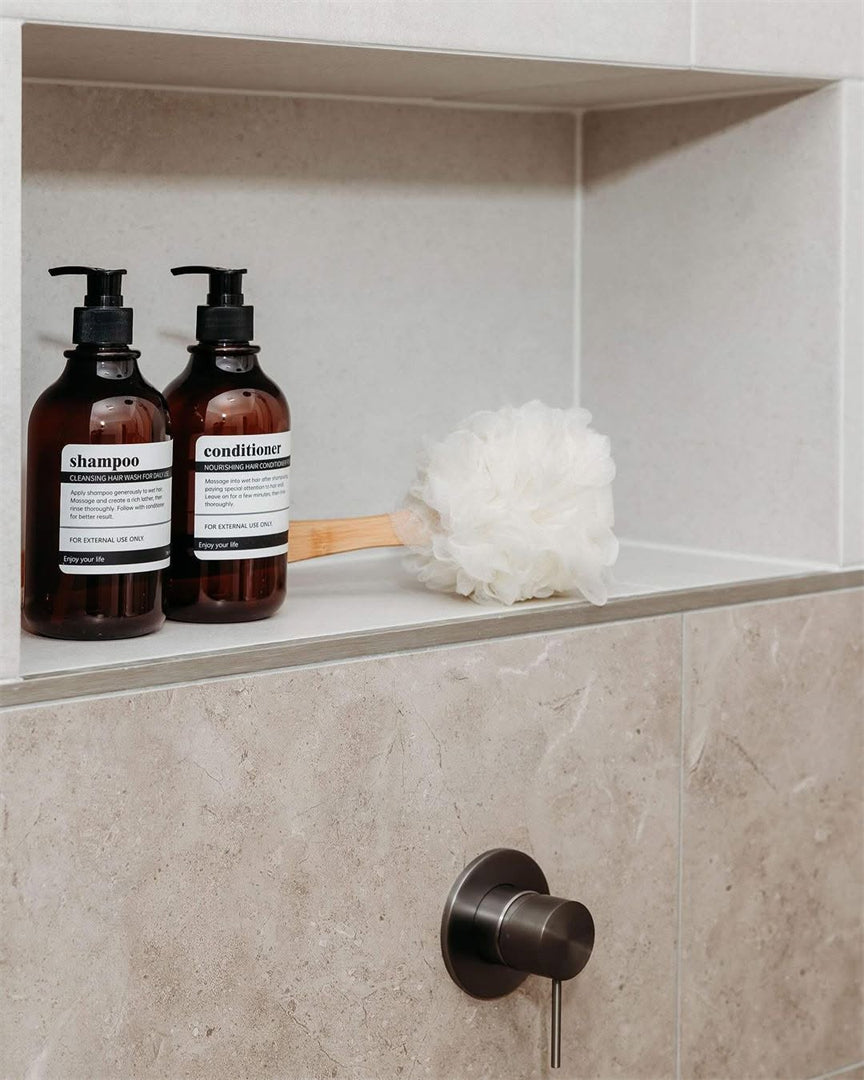 MECCA SHOWER MIXER 80MM PLATE GUN METAL GREY