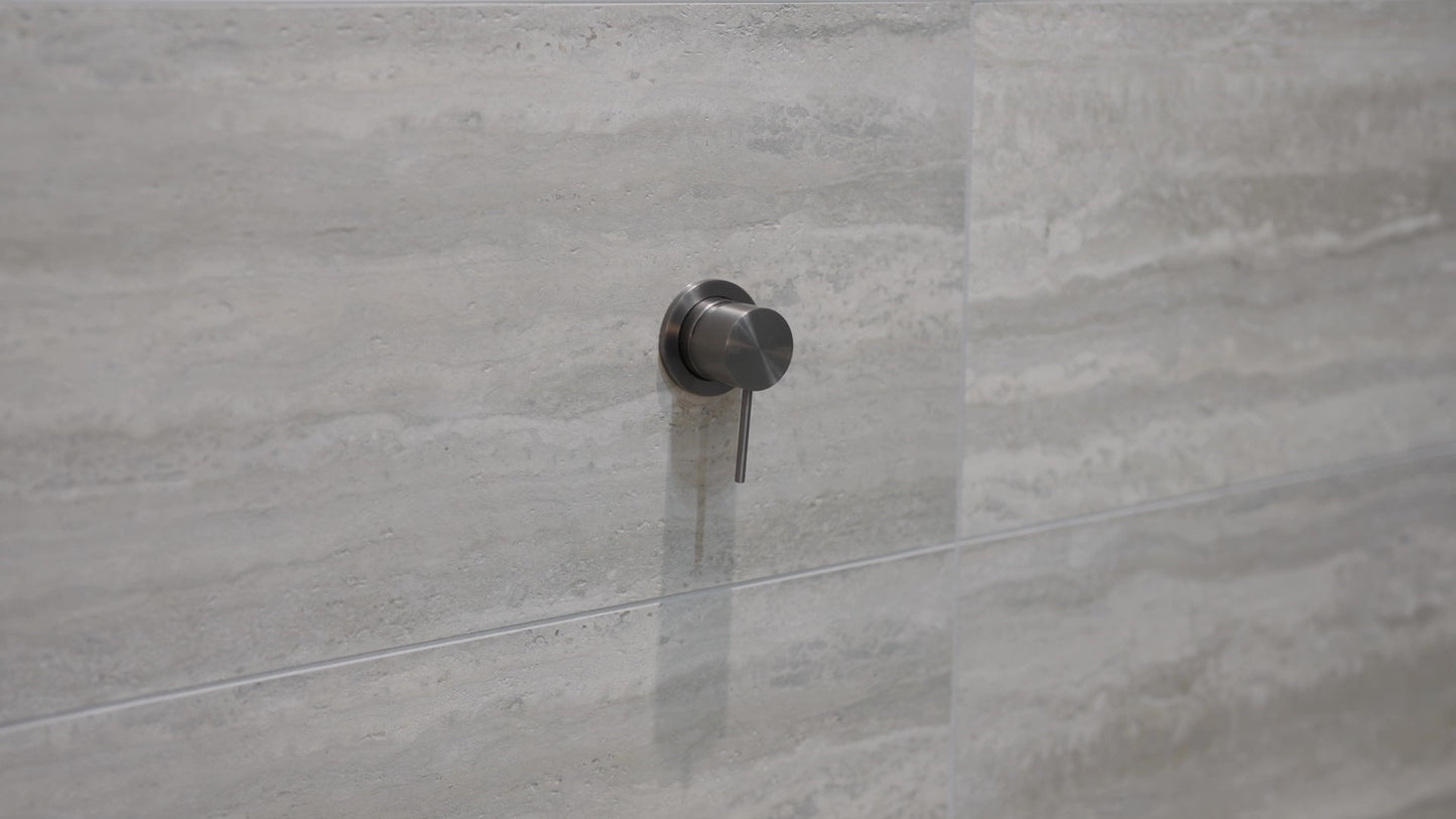MECCA SHOWER MIXER 60MM PLATE GUN METAL