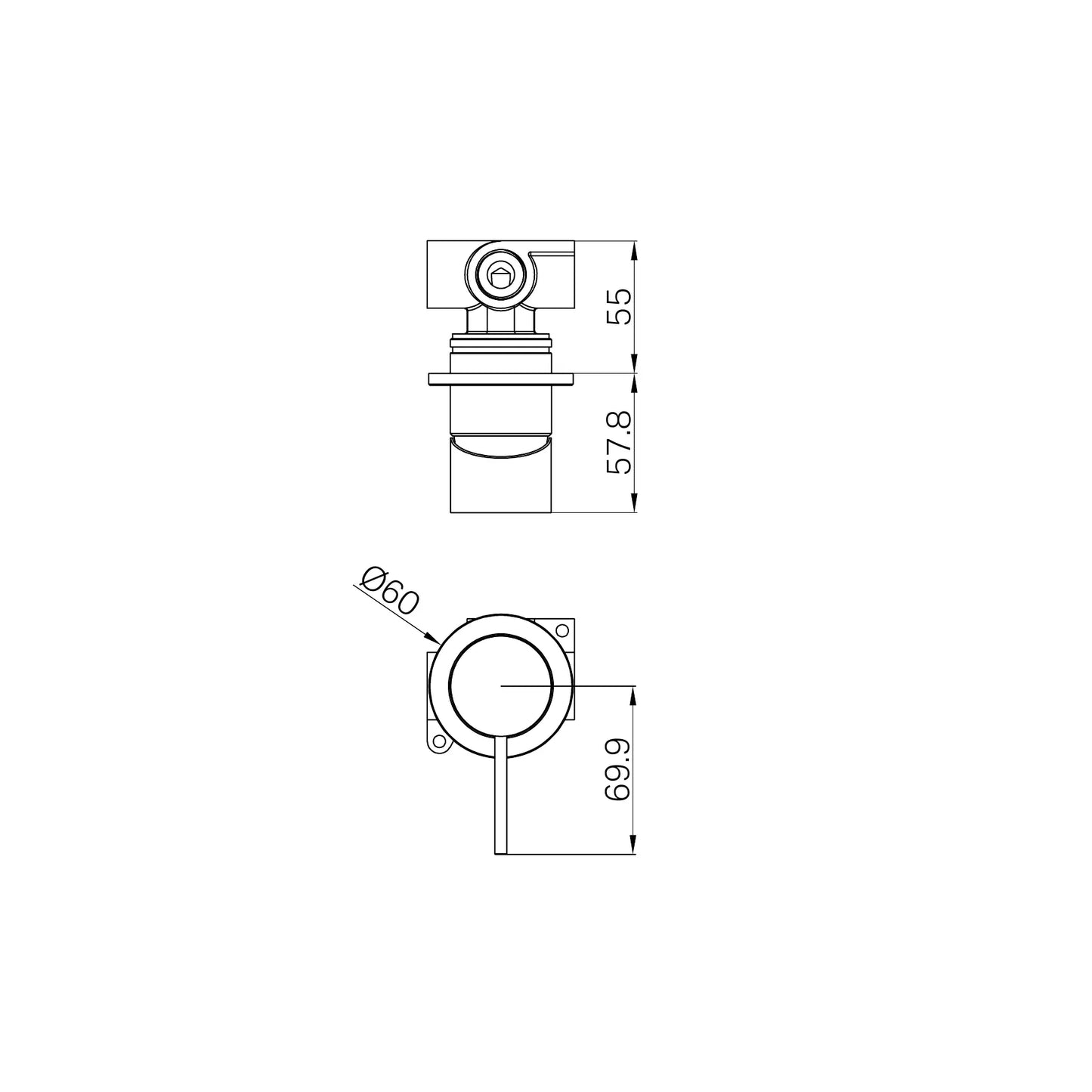 Mecca Shower Mixer 60mm Plate Rome Bronze