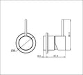 MECCA SHOWER MIXER 60MM HANDLE UP PLATE TRIM KITS ONLY BRUSHED GOLD