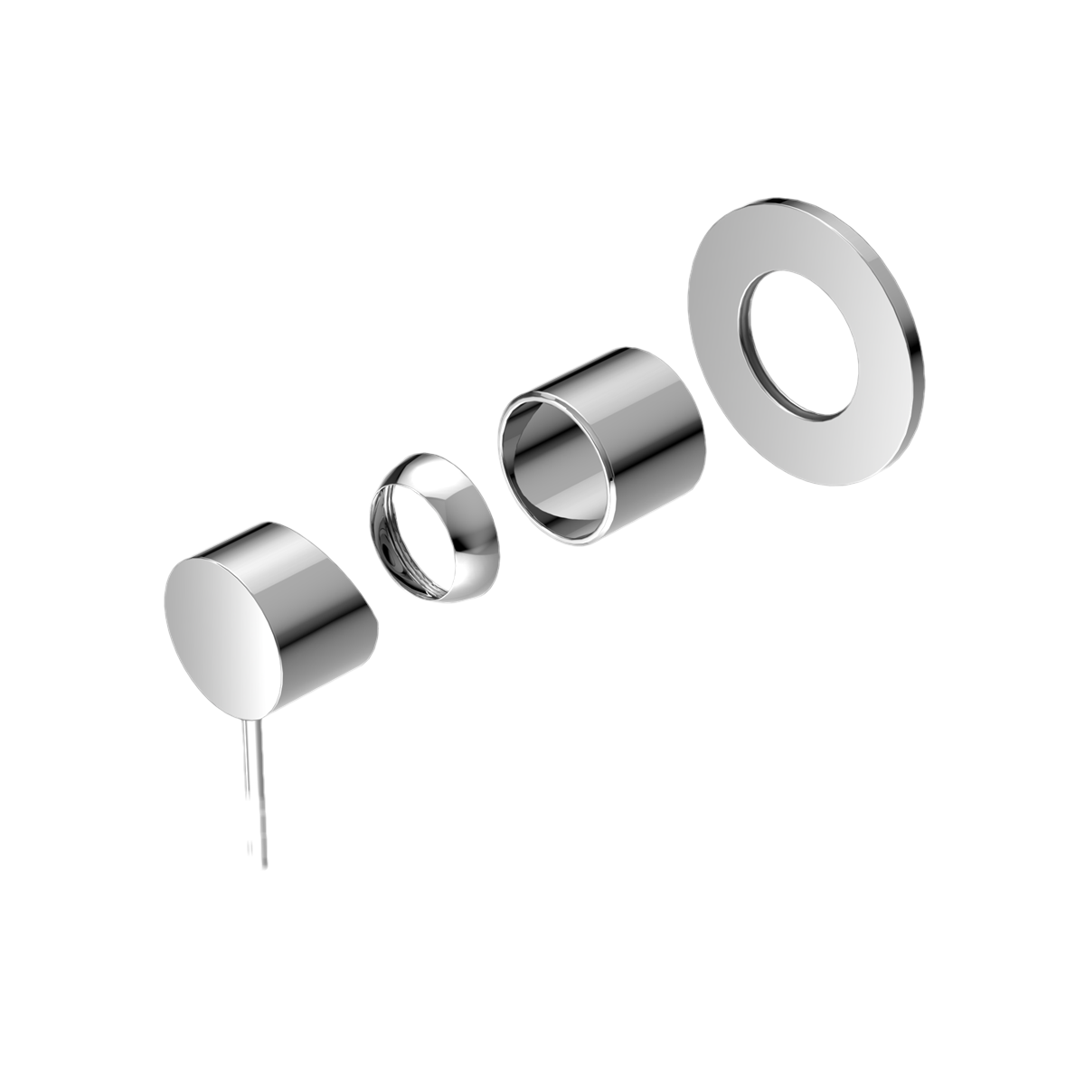 MECCA SHOWER MIXER 80MM PLATE TRIM KITS ONLY CHROME