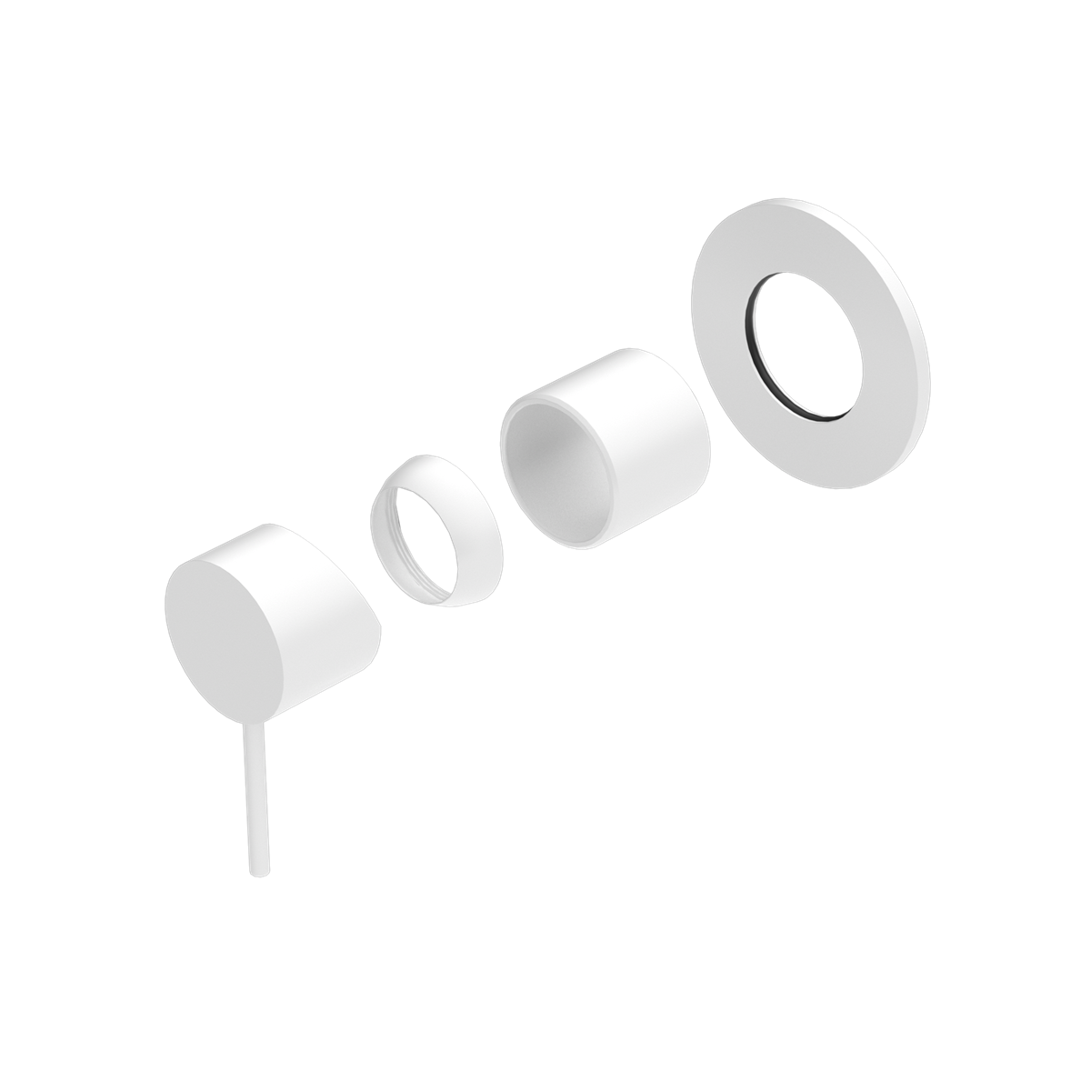 MECCA SHOWER MIXER 80MM PLATE TRIM KITS ONLY MATTE WHITE