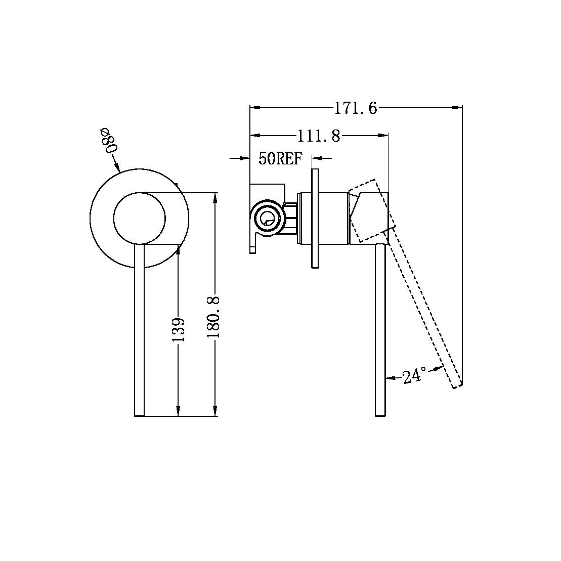 MECCA CARE SHOWER MIXER BRUSHED NICKEL