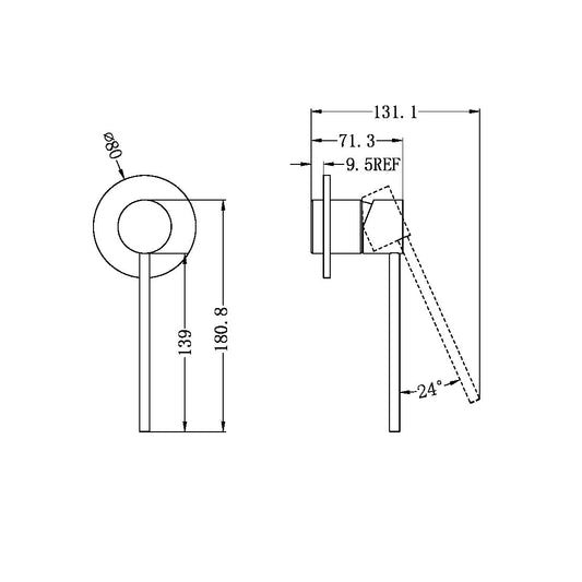 MECCA CARE SHOWER MIXER TRIM KITS ONLY GUN METAL