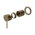 Mecca Shower Mixer 60mm Plate Trim Kit Only Tumbled Antique Brass
