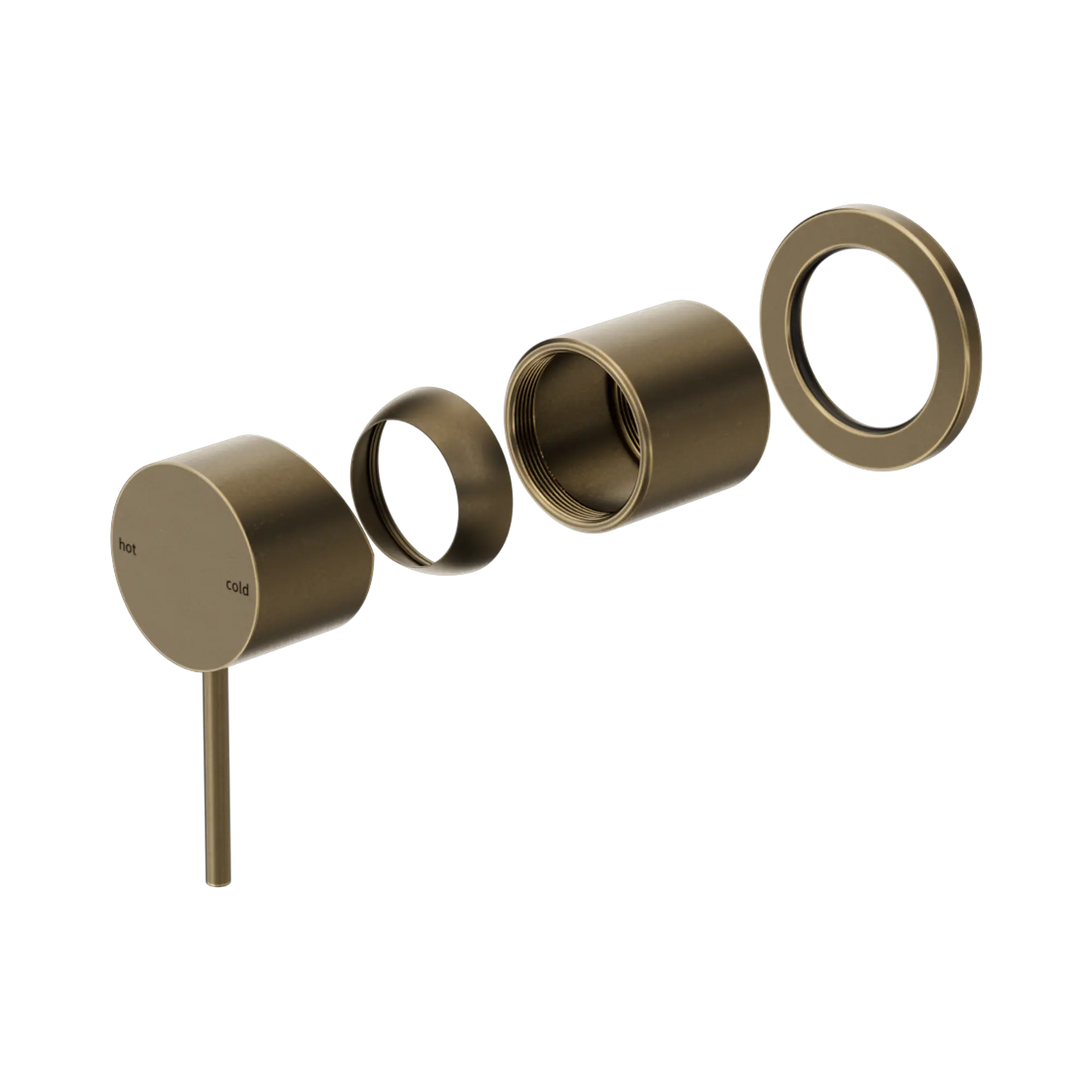 Mecca Shower Mixer 60mm Plate Trim Kit Only Tumbled Antique Brass