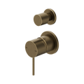 Mecca Shower Mixer With Diverter Separate Back Plate Tumbled Antique Brass