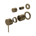 Mecca Shower Mixer With Diverter Separate Back Plate Trim Kit Only Tumbled Antique Brass