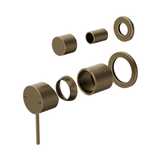 Mecca Shower Mixer With Diverter Separate Back Plate Trim Kit Only Tumbled Antique Brass