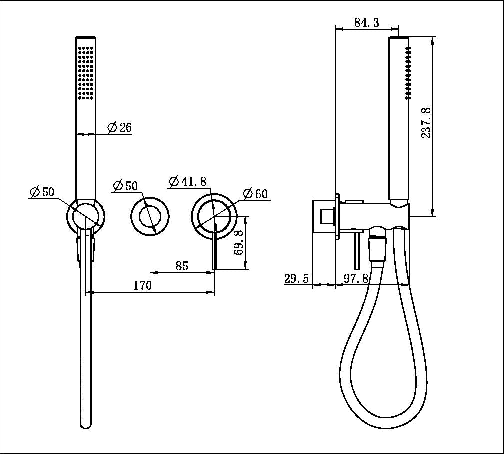 MECCA SHOWER MIXER DIVERTOR SYSTEM SEPARATE BACK PLATE TRIM KITS ONLY BRUSHED BRONZE