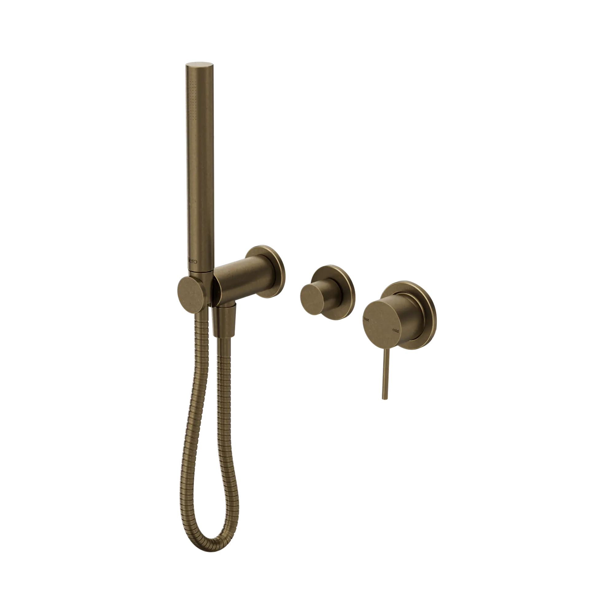Mecca Shower Mixer Diverter System Separate Back Plate II Tumbled Antique Brass