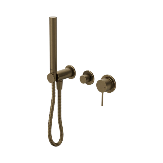 Mecca Shower Mixer Diverter System Separate Back Plate II Tumbled Antique Brass