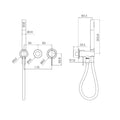 Mecca Shower Mixer Diverter System Separate Back Plate II Trim Kit Only Tumbled Antique Brass