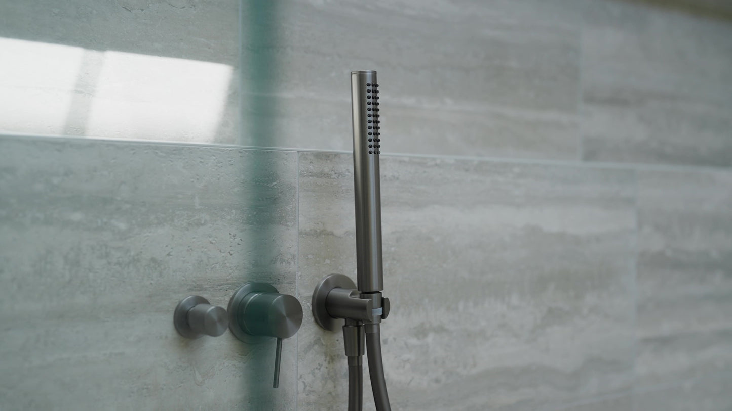 SLIM SHOWER ON BRACKET CHROME (NR307CH) GUN METAL GREY