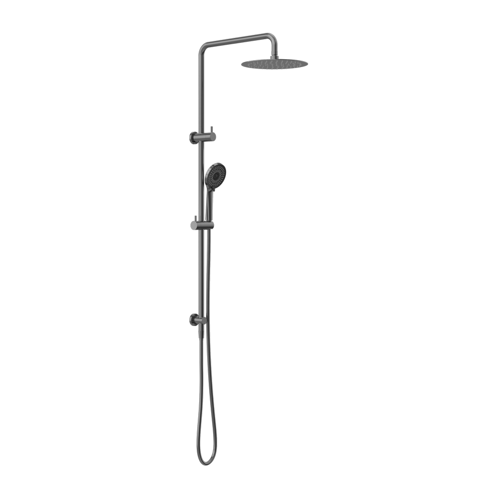 ROUND PROJECT TWIN SHOWER GUN METAL