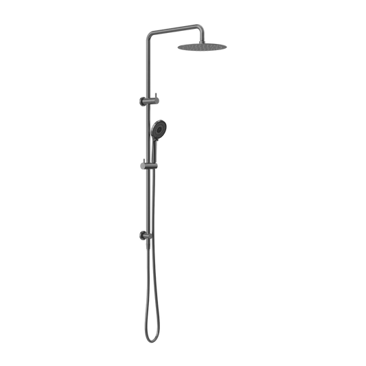 ROUND PROJECT TWIN SHOWER GUN METAL