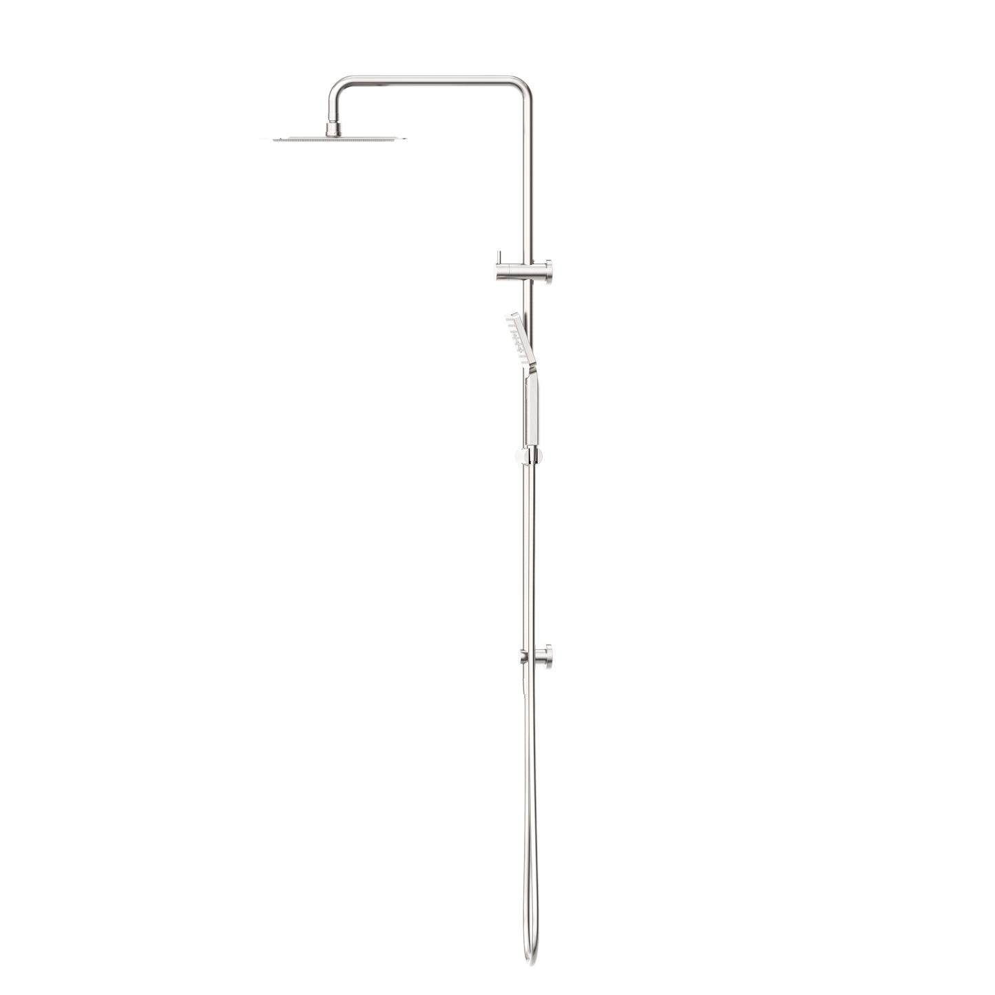 SQUARE PROJECT TWIN SHOWER BRUSHED NICKEL