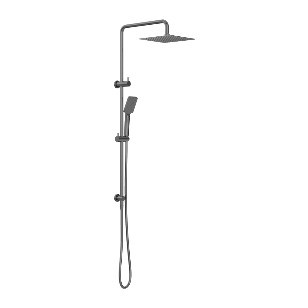 SQUARE PROJECT TWIN SHOWER GUN METAL
