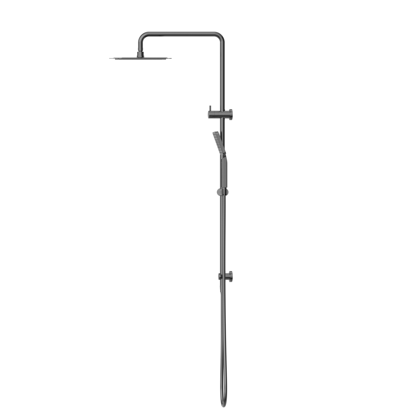 SQUARE PROJECT TWIN SHOWER GUN METAL
