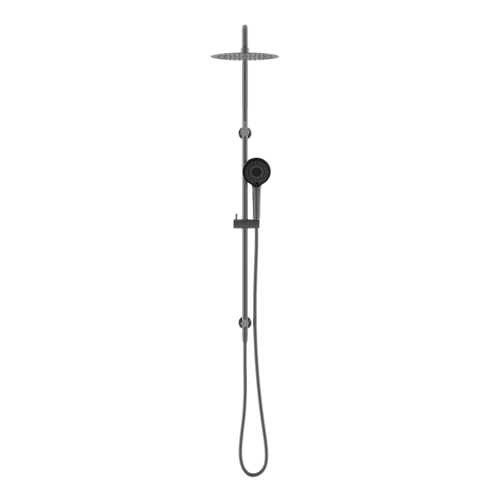 ROUND PROJECT TWIN SHOWER 4 STAR RATING GUN METAL