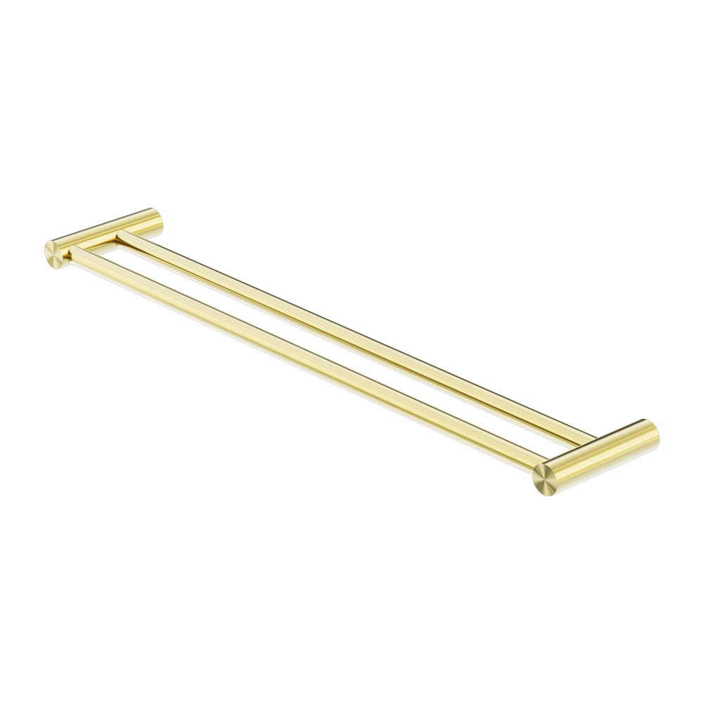 NEW MECCA DOUBLE TOWEL RAIL 600/800MM BRUSHED GOLD