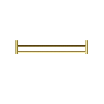 New Mecca Double Towel Rail 600/800MM Brushed Gold — Gold & Brass