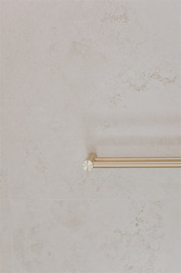 New Mecca Double Towel Rail 600/800MM Brushed Gold — Gold & Brass