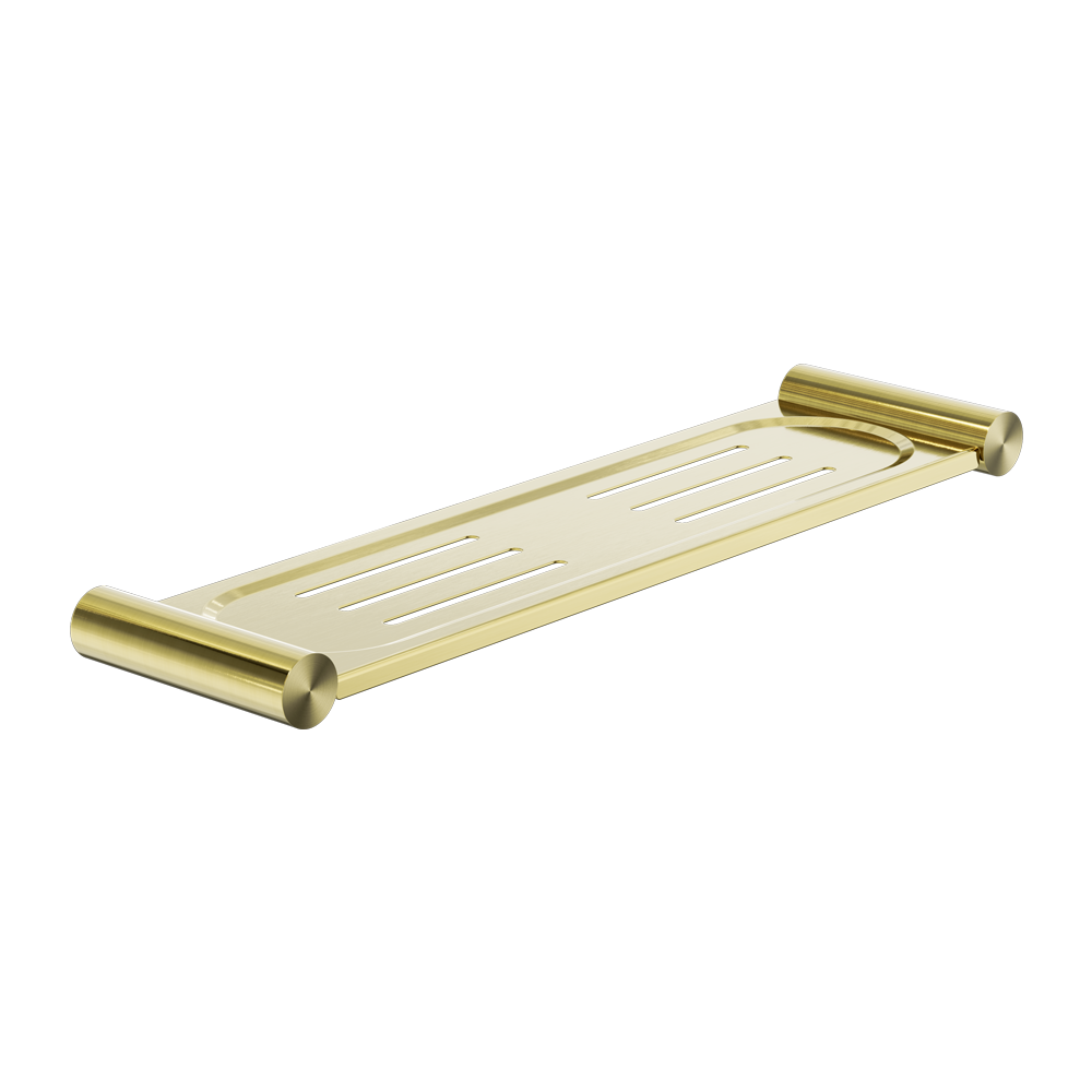 NEW MECCA METAL SHOWER SHELF BRUSHED GOLD