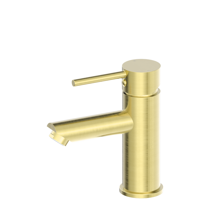 Dolce Basin Mixer Straight Spout Brushed Gold — Gold & Brass, Basin & Bath Spouts