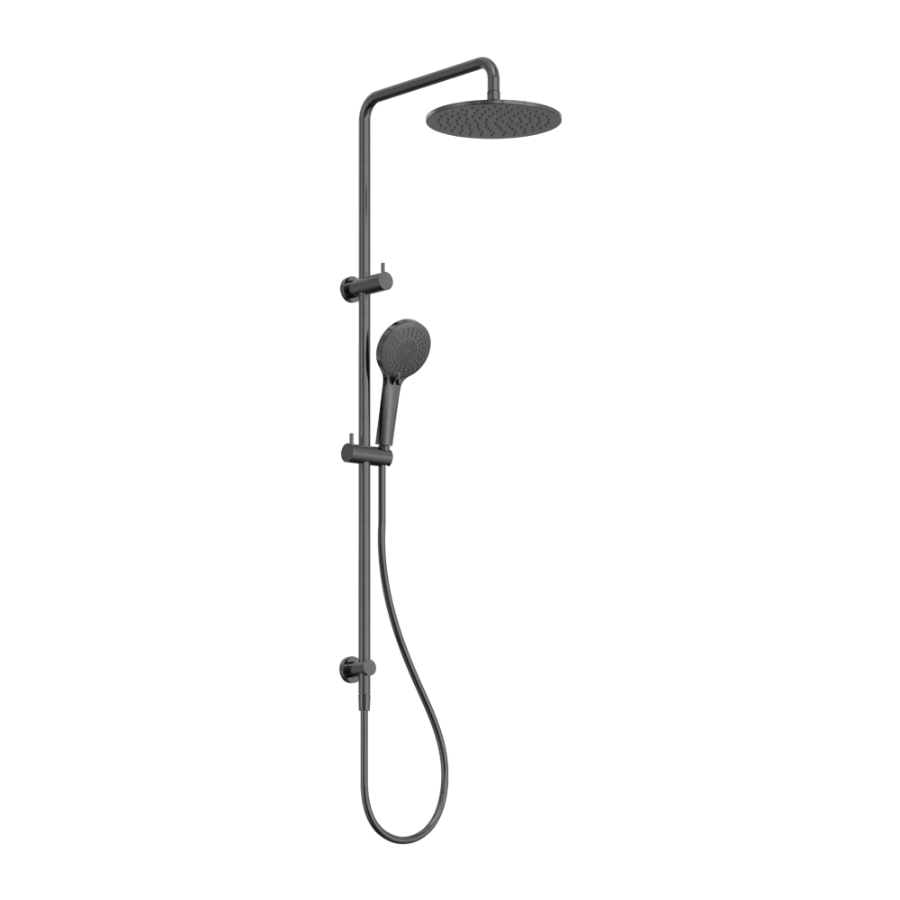 ROUND TWIN SHOWER GUN METAL