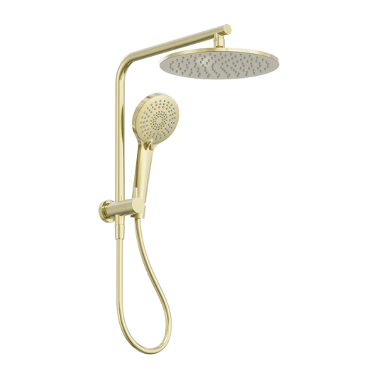 MECCA 2 IN 1 TWIN SHOWER BRUSHED GOLD