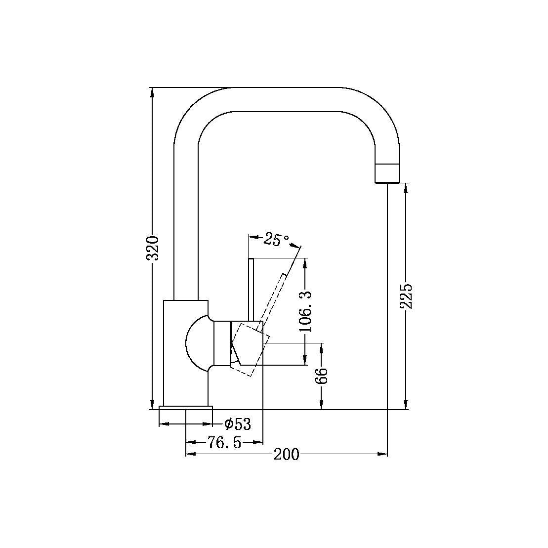 DOLCE KITCHEN MIXER SQUARE SHAPE BRUSHED GOLD