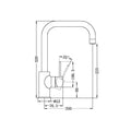 DOLCE KITCHEN MIXER SQUARE SHAPE BRUSHED NICKEL