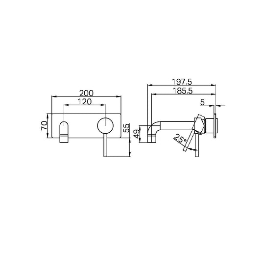 DOLCE WALL BASIN/BATH MIXER TRIM KITS ONLY CHROME