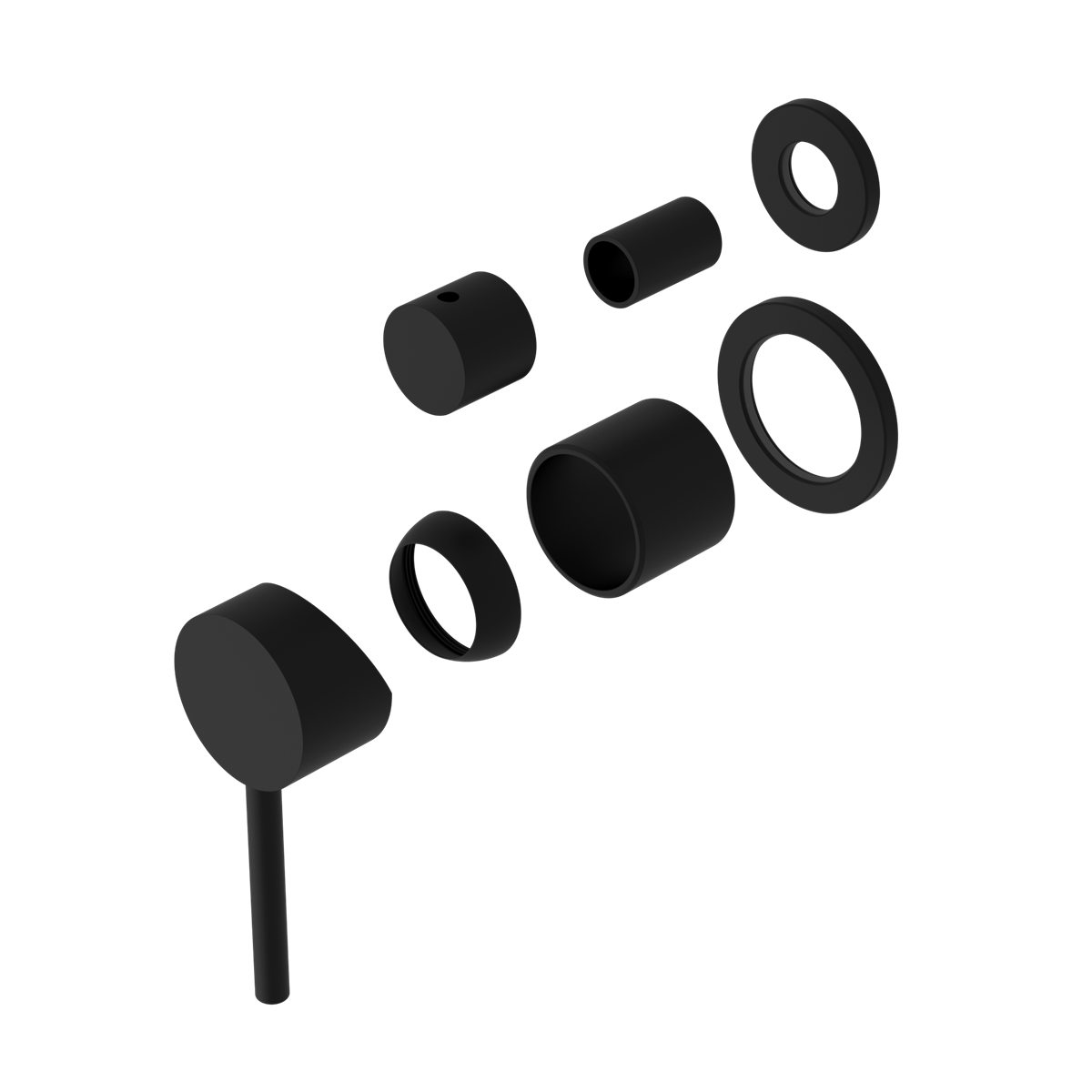 DOLCE SHOWER MIXER WITH DIVERTOR SEPARATE BACK PLATE TRIM KITS ONLY MATTE BLACK