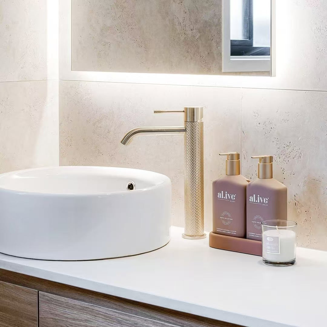 OPAL TALL BASIN MIXER BRUSHED GOLD