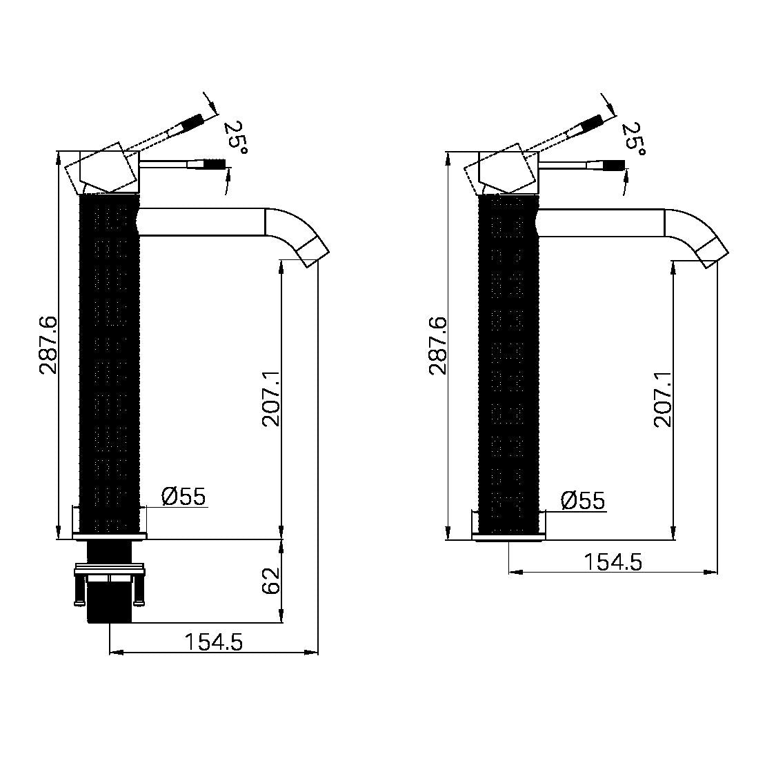 OPAL TALL BASIN MIXER GRAPHITE