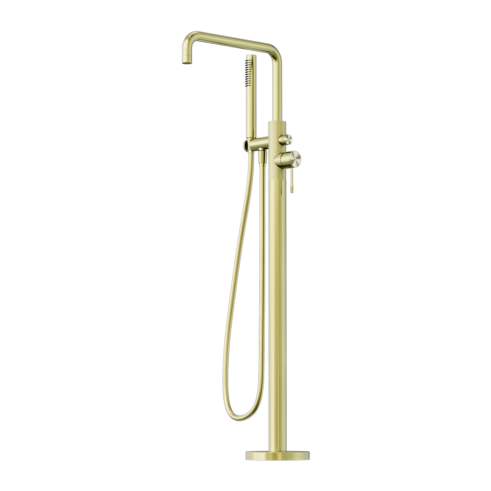 OPAL FREESTANDING BATH MIXER WITH HAND SHOWER BRUSHED GOLD