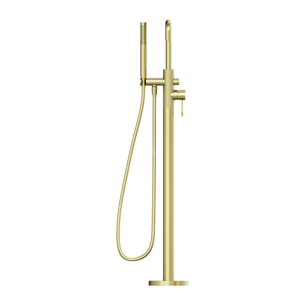 OPAL FREESTANDING BATH MIXER WITH HAND SHOWER BRUSHED GOLD